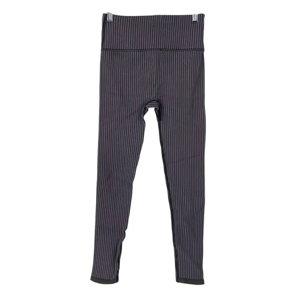 Fabletics Leggings Size S High Waist Ankle Seamless Ribbed Purple‎ Gray